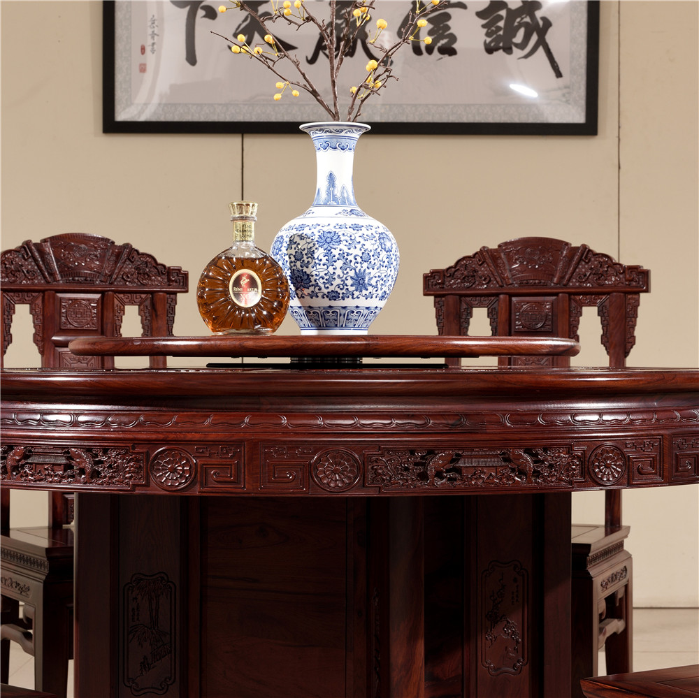 1.38米 雕花 餐桌 红酸枝